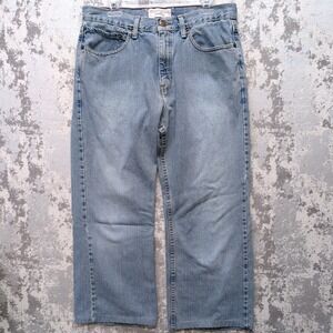 Levi Strauss Signature Mens Low Loose Bootcut Wider Leg Jeans Light Wash W34 L27
